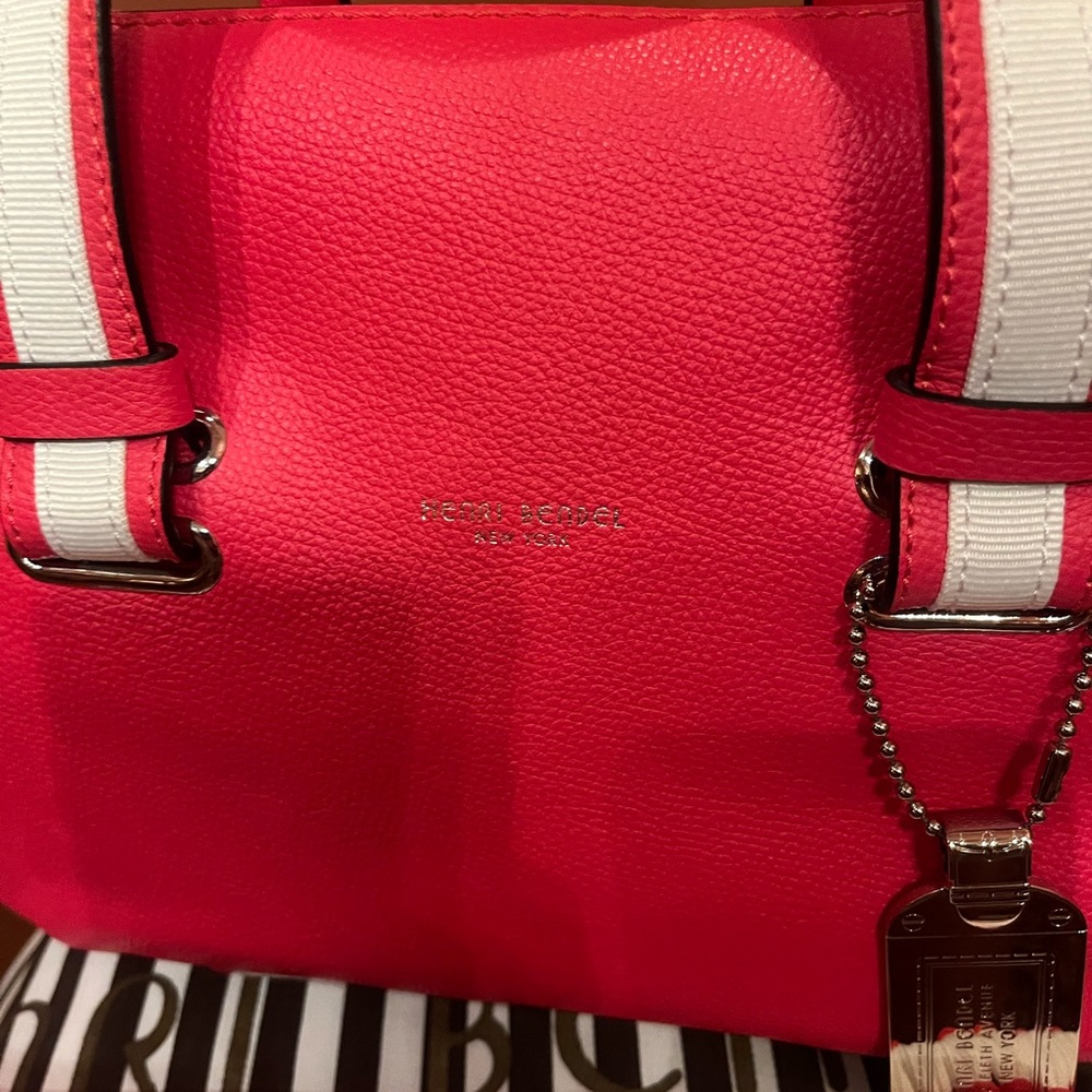 Henri Bendel SPRUCE STREET SATCHEL RAGING STRIPES